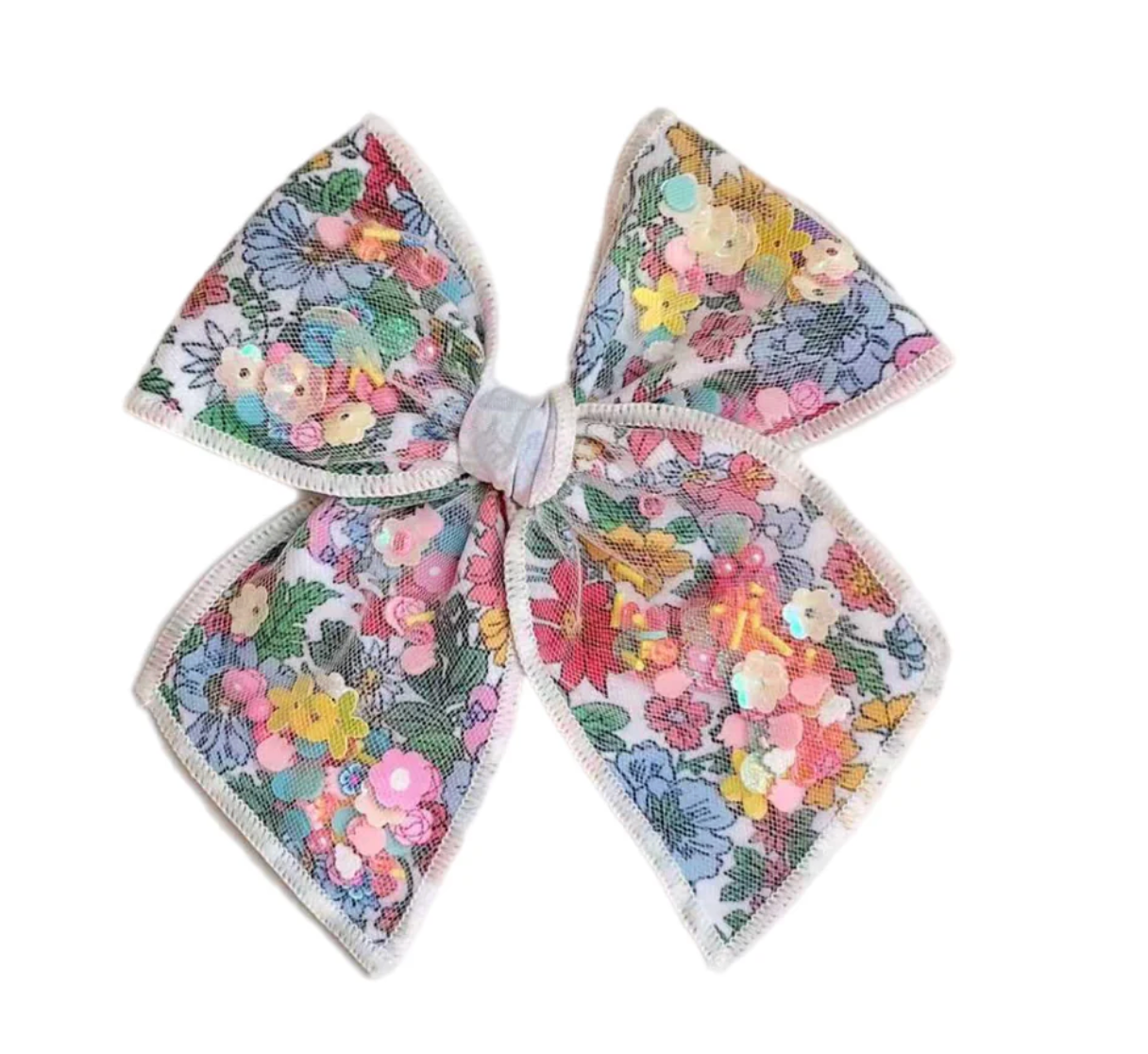 Spring Blooms Pinwheel Hair Bow w/ Clip